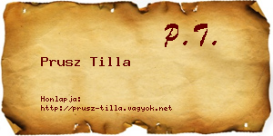 Prusz Tilla névjegykártya